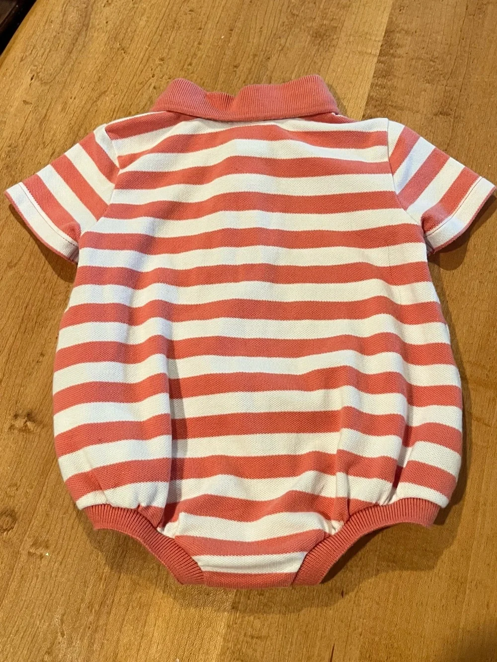 Old Navy Pink and White Striped Polo Bubble One-Piece